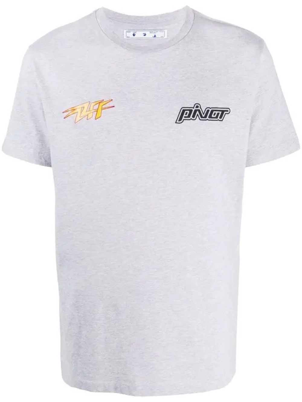 Off-White x Virgil Abloh Gray Graphic T-Shirt Crew Neck Short Sleeve Sz Medium